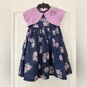 Laura Ashley Navy and Pink Floral Dress
